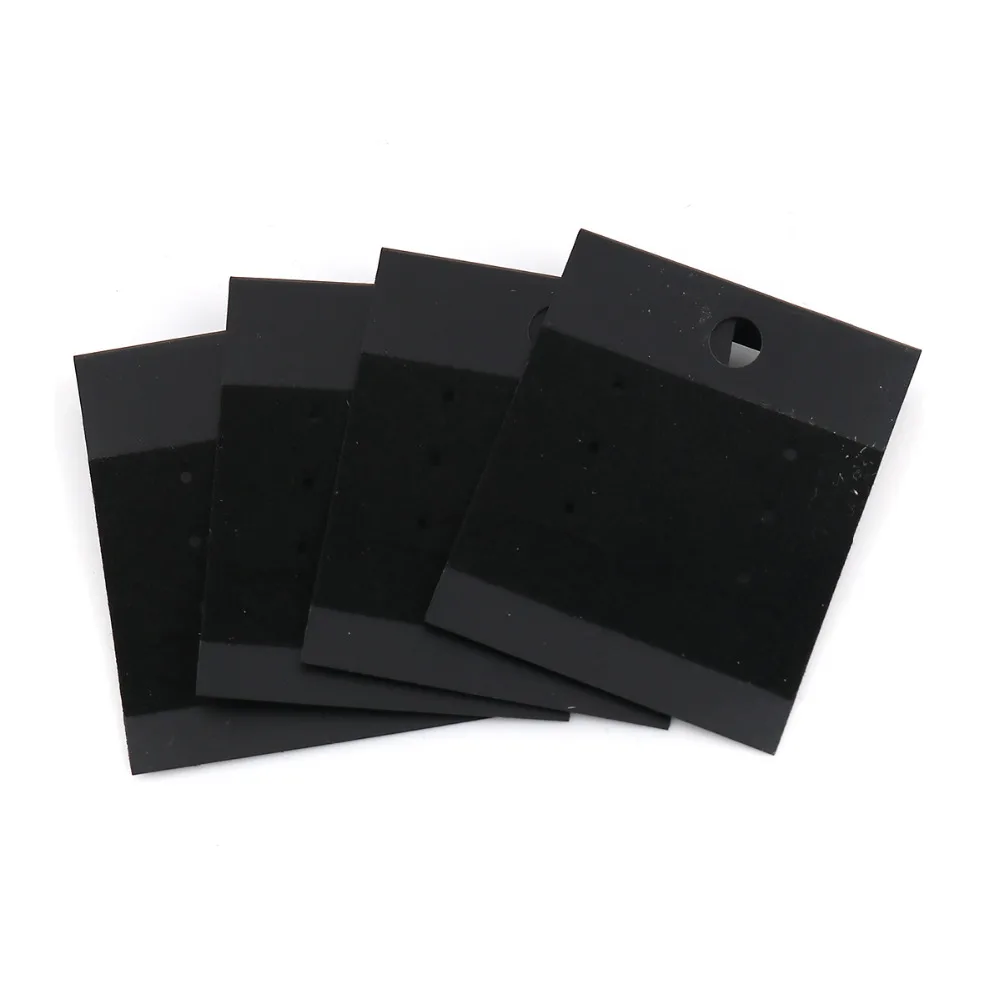 DoreenBeads PVC Jewelry Earring Display Card Rectangle Black Velvet Fabric Fashion Earrings 50mm(2") x 42mm(1 5/8"), 50 Sheets