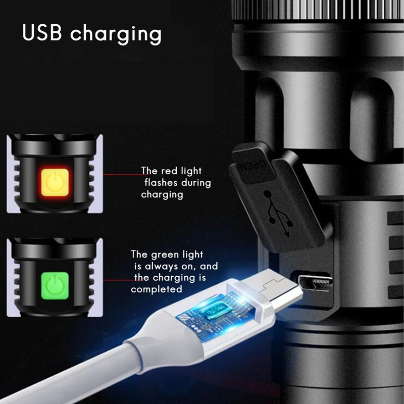 LED Strong Light Flashlight Super Bright Long-Range Rechargeable Outdoor Flashlight