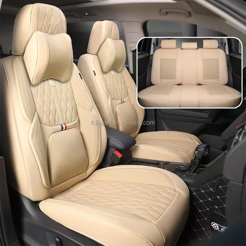 

Full Set Leather Auto Seats Covers Universal Automobile Luxury Full Coverage Popular Car Seat Covers