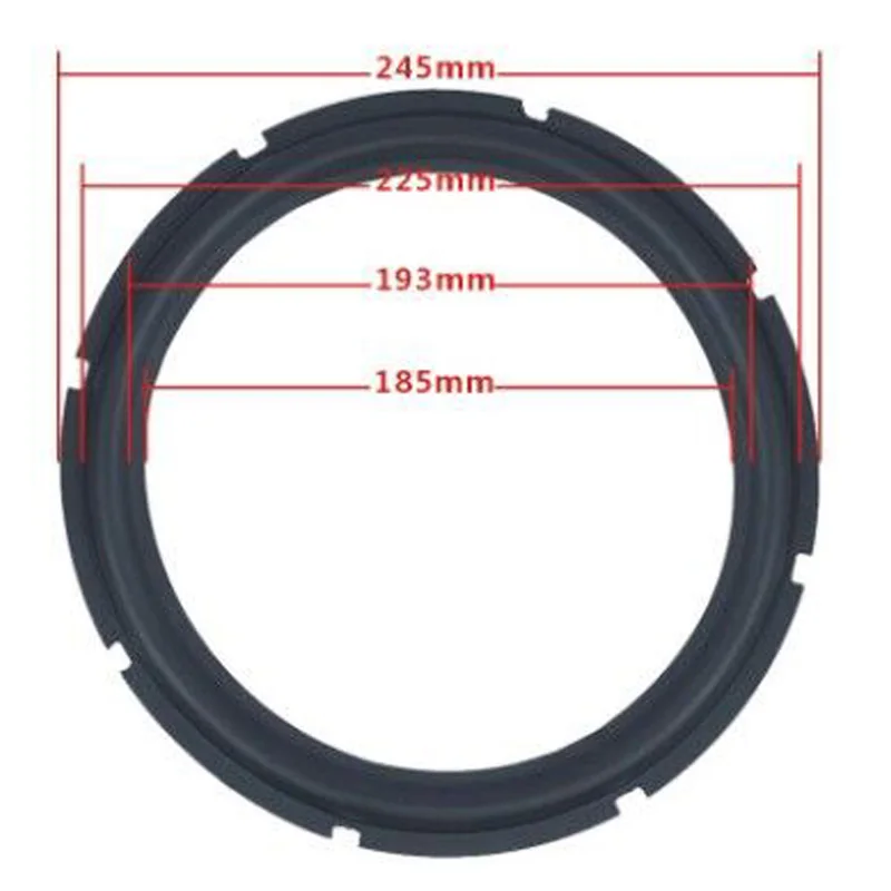 10Inch Perforated Rubber Speaker Foam Edge Subwoofer Surround Rings Replacement Parts for Speaker Repair(Black)(2Pcs)