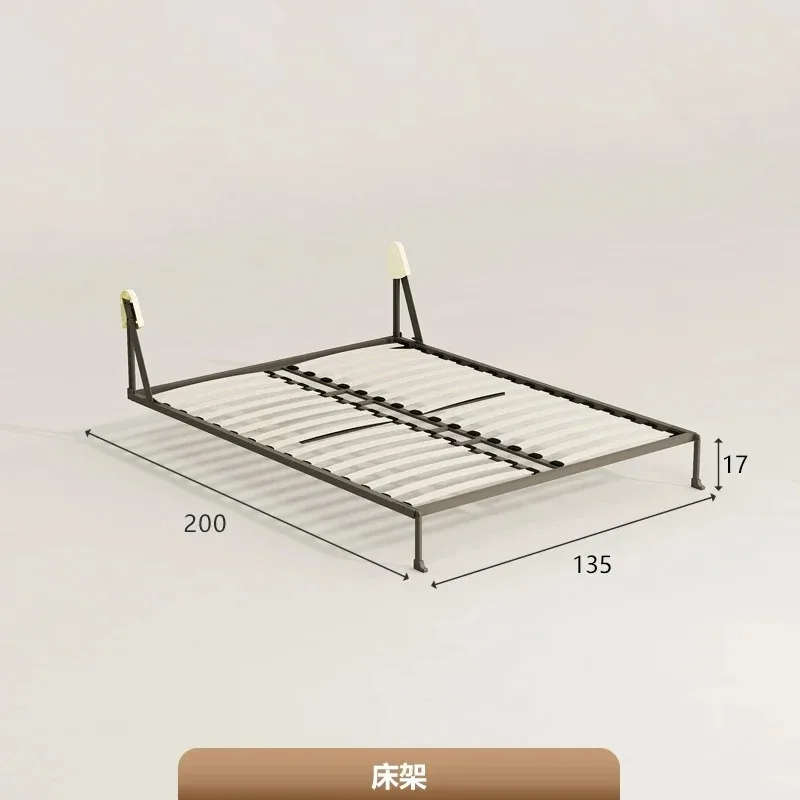 Invisible bed wall, bed, wardrobe, integrated 1.35-meter multifunctional foldable Murphy bed, flip bed under the bed