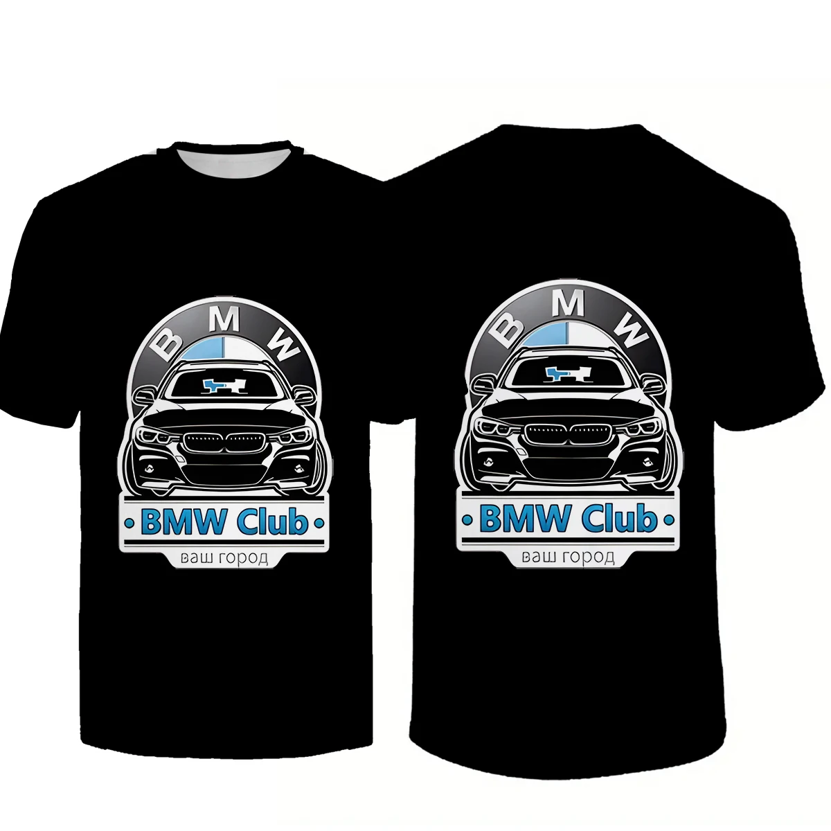 2025 Spring Summer BMW Short Sleeved T-shirt Casual and Fashionable Men's BMW 3D Printed Handsome Short Sleeved Top