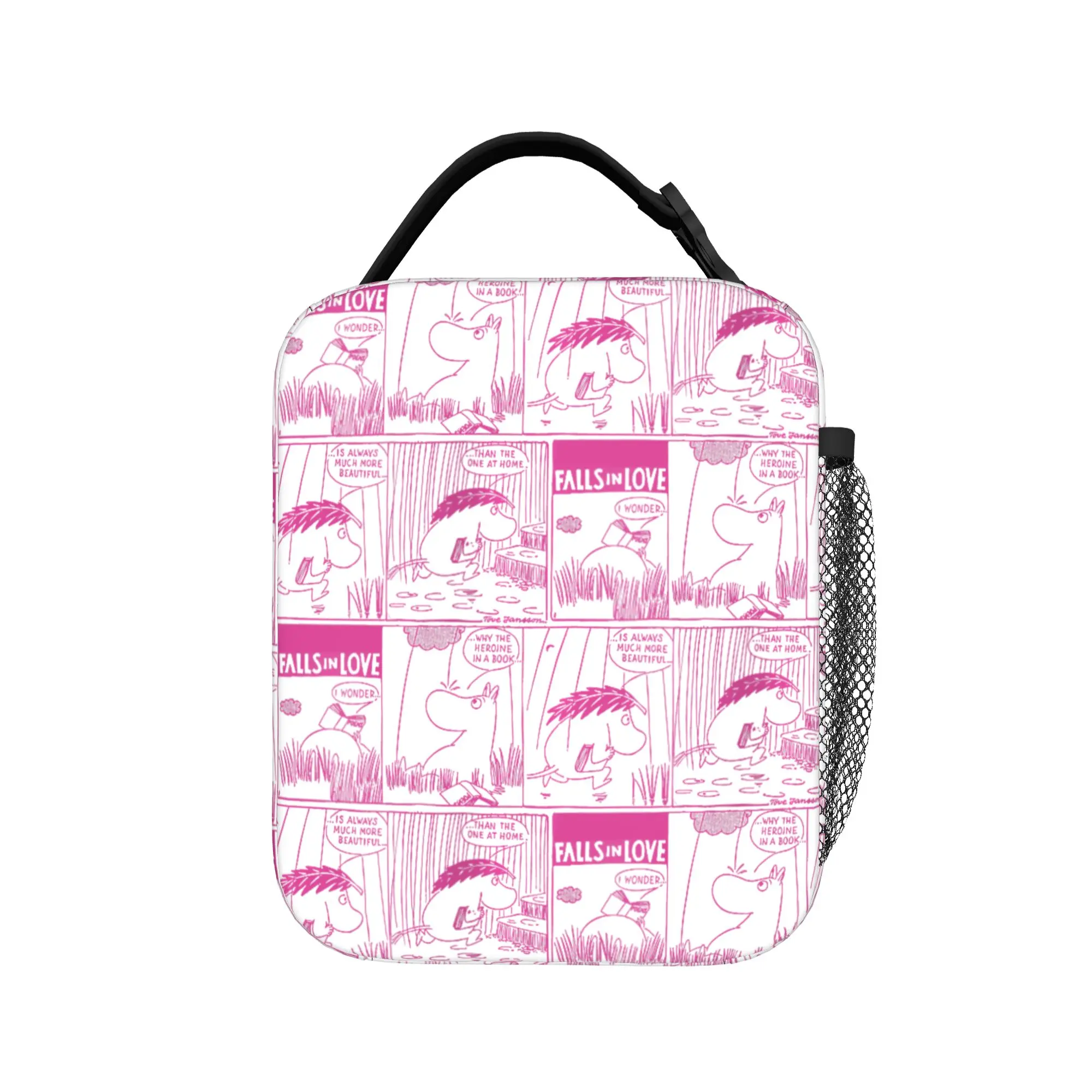 Moomings Falls in Love Funny Comic Strip Insulated Lunch Bags Reusable Cooler Bag Tote Lunch Box College  Travel Girl Boy