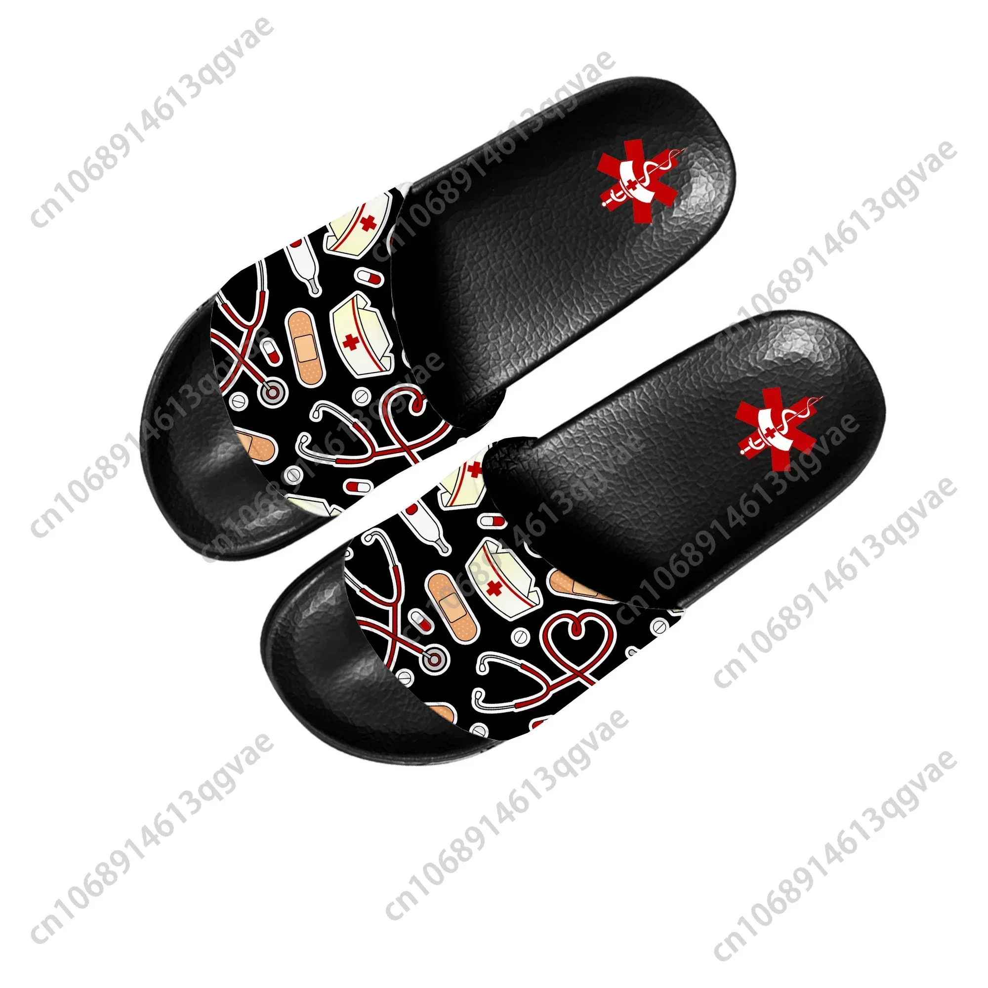 Nurse Heart Slippers Home Water Shoes Men Women Teenagers Bathroom Beach Pool Sandals Custom Made Summer Slipper