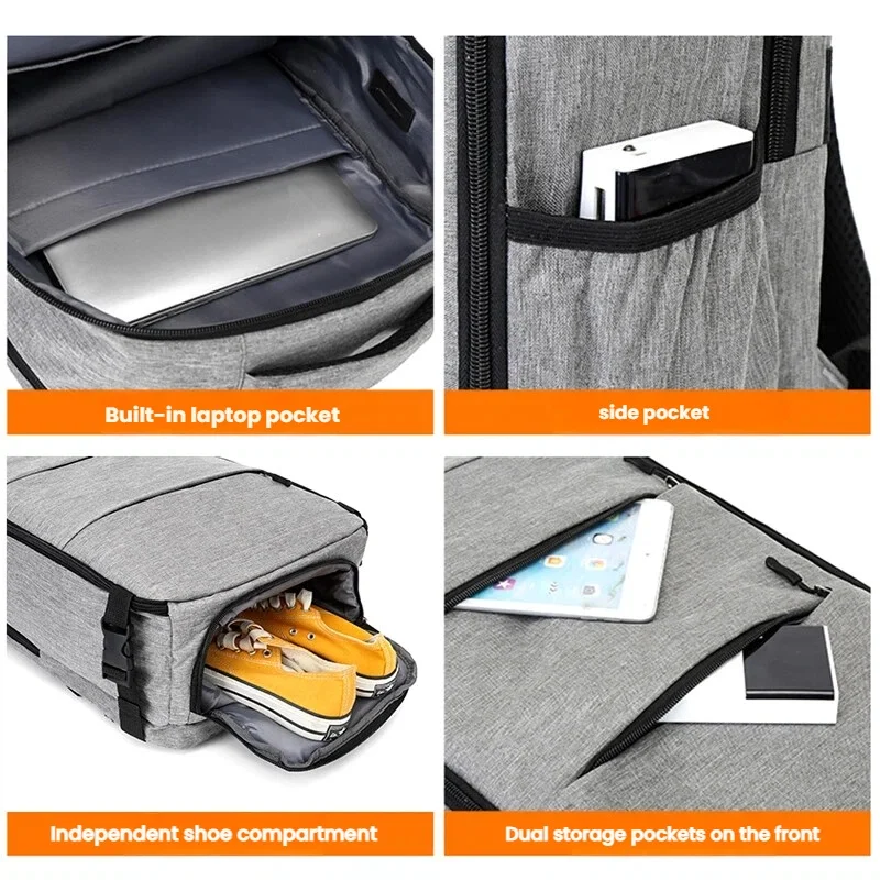 حقيبة ظهر للأعمال متعددة الوظائف - سعة كبيرة، مقصورات متعددة، حقيبة ظهر للكمبيوتر المحمول، حقيبة ظهر للسفر، حقيبة ظهر ترفيهية