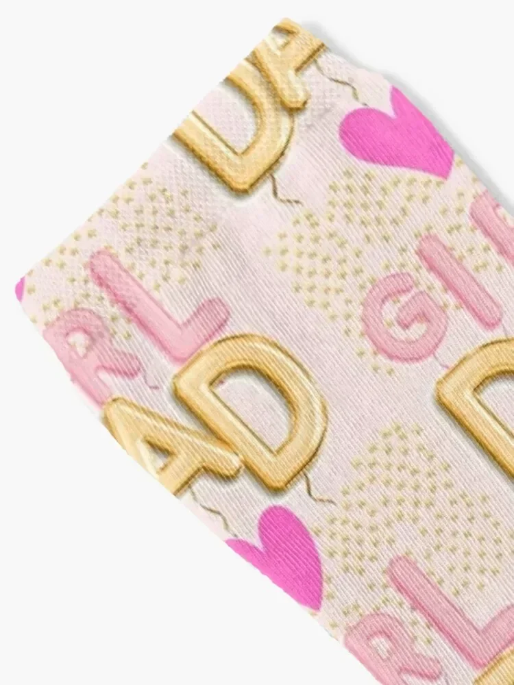 Pink Girl dad. Socks designer retro sheer heated Women Socks Men's