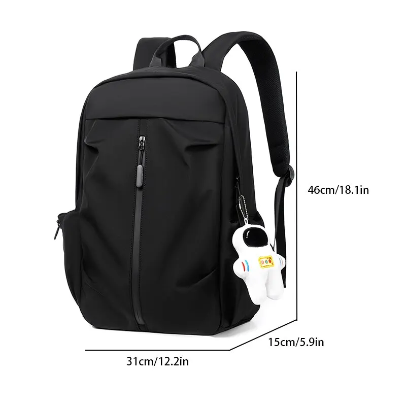 1 14 Inch Large Capacity Leisure Schoolbag Sports Simple Men And Women Universal Computer Backpack With Pendant