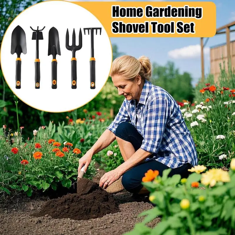 Tuinscheppen 5-delige tuinscheppen voor het planten van thuis Troffel Tuingereedschapset voor teelt Verplanten van groenteboerderij