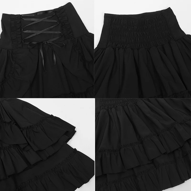 Jupe victorienne médiévale pour femmes, Vintage, taille haute, rétro, courte, Costumes de Cosplay pour spectacle de fête