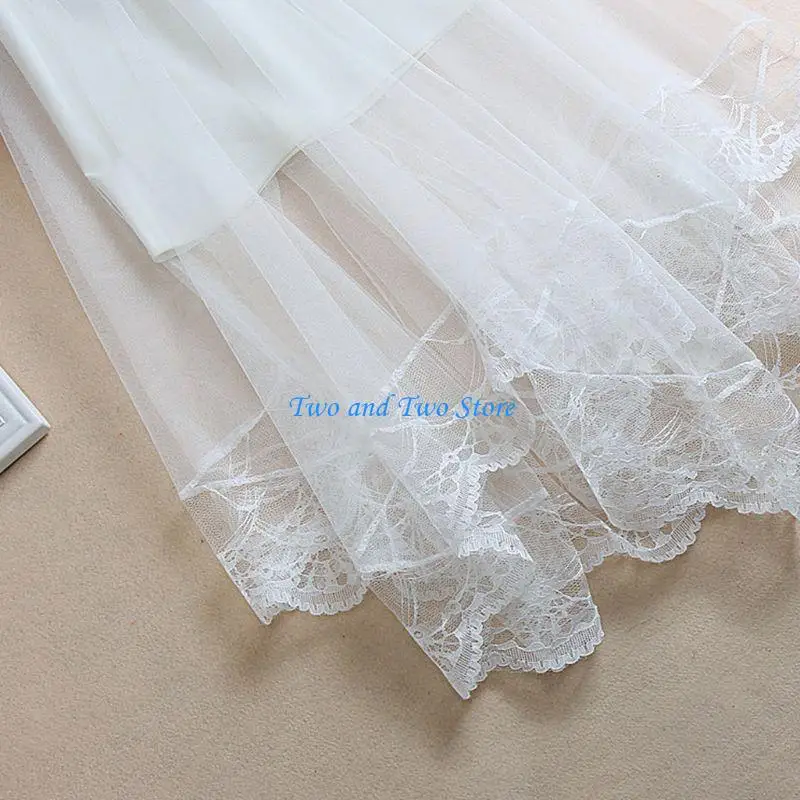 

HX6F Women Girls Summer High Waist Layered Sheer Mesh Midi Long Skirt Asy