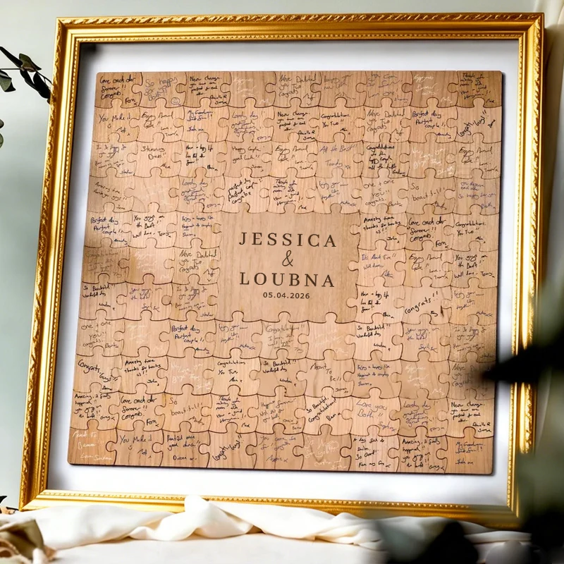 

Personalized Wooden Puzzle for Guest Book Alternative Wooden Guest Book for Wedding Keepsake Decorations - FRAME IS NOT INCLUDED