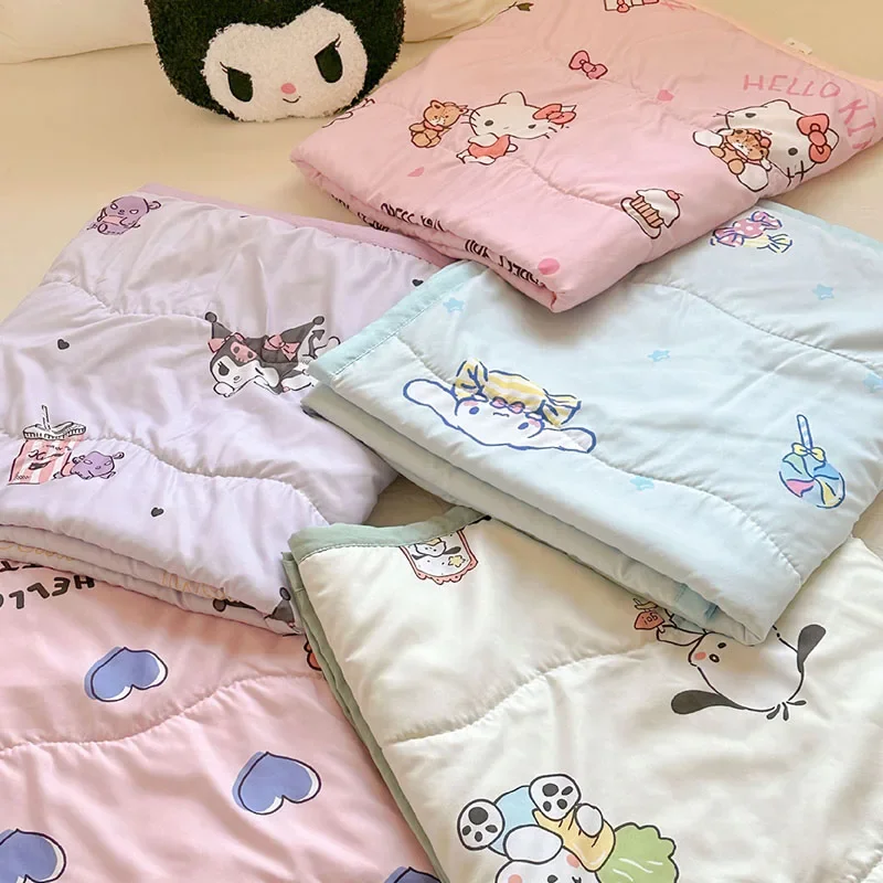 Sanrio Children Summer Bedding Infant Air Conditioning Bedding Kuromi Napping Machine Washable Thin Bedding Summer Cooling