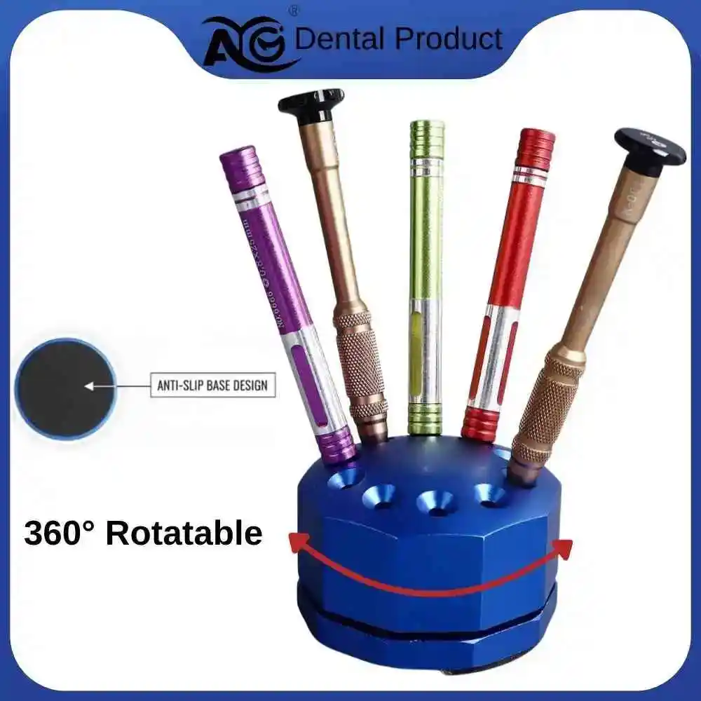 

AG 1pc Dental Multi-function Screwdriver Storage Holder Rotating Box 360° Rotate Non-Slip Base Storage Box Screwdrivers Tool