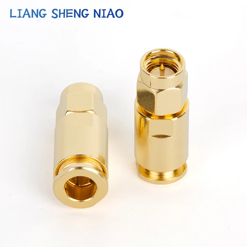 1Pcs Connector SMA Male Plug clamp RG316 RG174 RF Adapter Coaxial High Quanlity RG58 SYV50-3 LMR200 RG142 cable SMA plug SMA-J-3