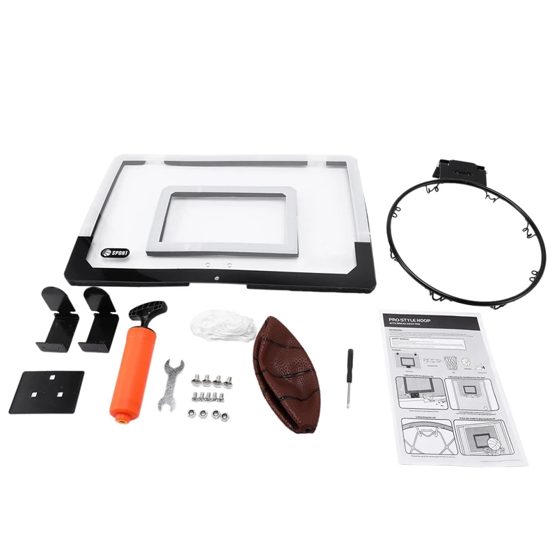 

Mini Basketball Hoop With Ball 18 Inch X12 Inch Shatterproof Backboard
