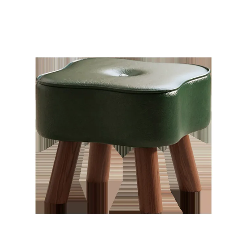 

Solid wood stool soft bag low stool home living room sofa children's small wooden stool creative four-leaf clover