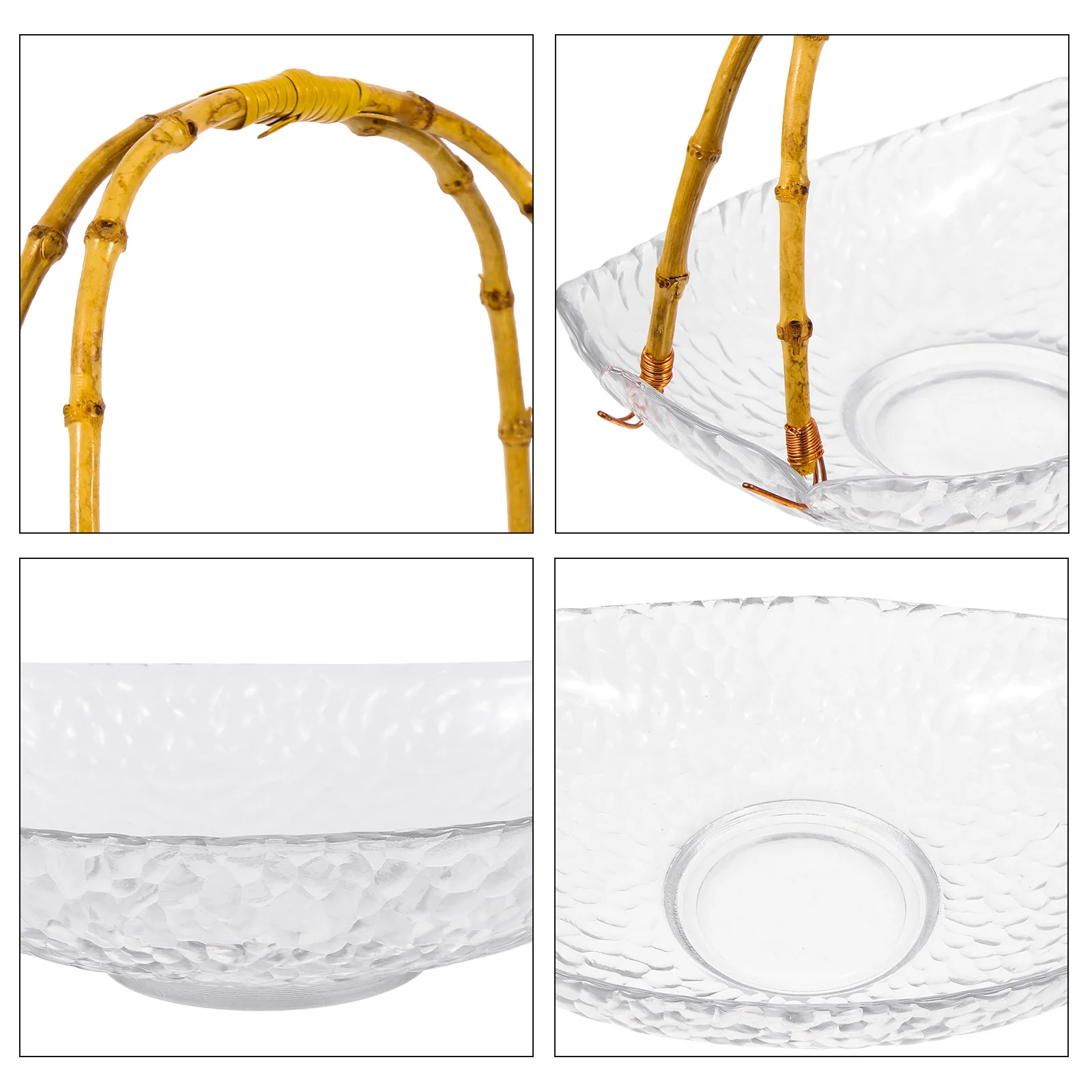 

1pcs Glass Fruit Tray 8.7 Inch Snack Serving Plate For Home Party Decor Multi-Function Dried Fruit Storage Desktop Holder