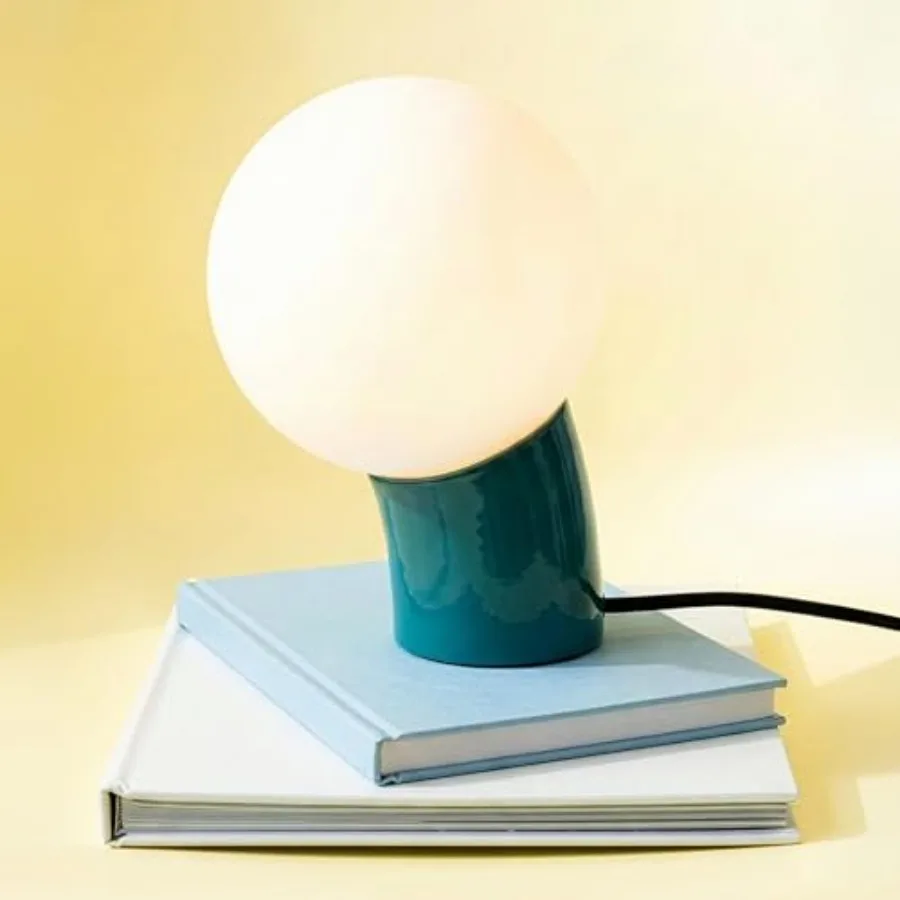 

Vino LED Table Lamp - Small 8" Modern Dimmable Metal Lamp with USB-C Charging Frosted Glass Globe Shade - Warm White Accent Lig