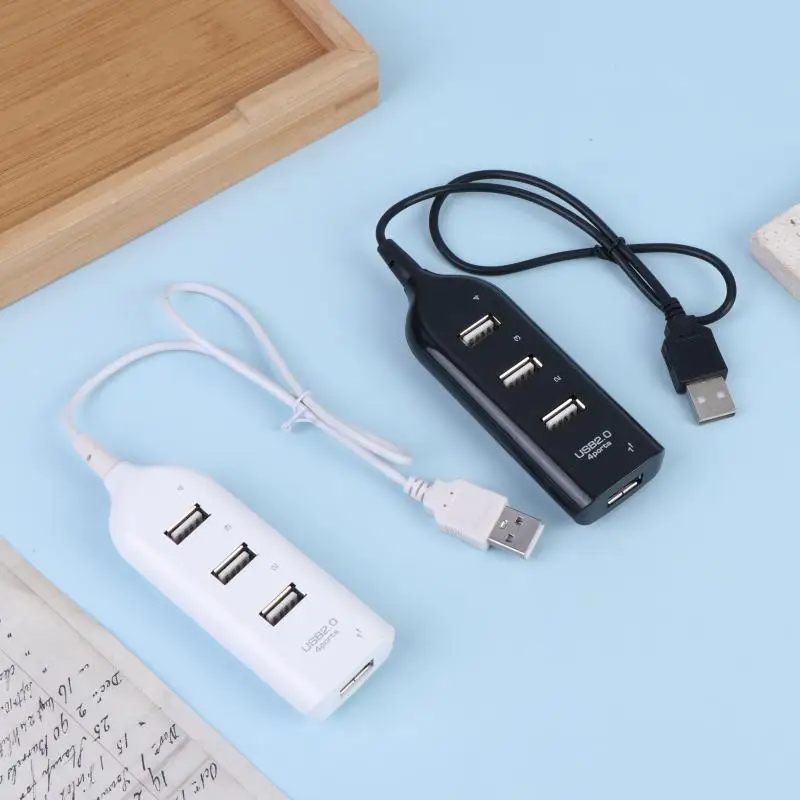 1/2/3Pcs 4 Port USB 2.0 Hub Splitter Portable High Speed Data Transfer Extension Adapter For Laptop Desktop Office Use