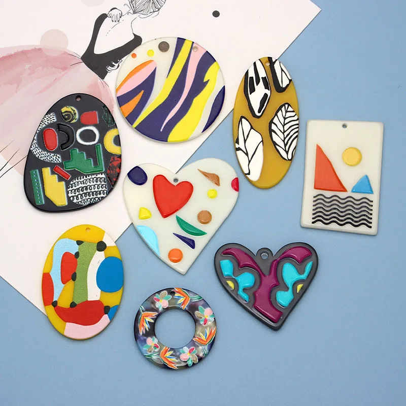 10pcs Love Heart Pendant Charms Necklace Earrings Making Accessories Round Hollow Pendants for Diy Jewelry Making Supplies