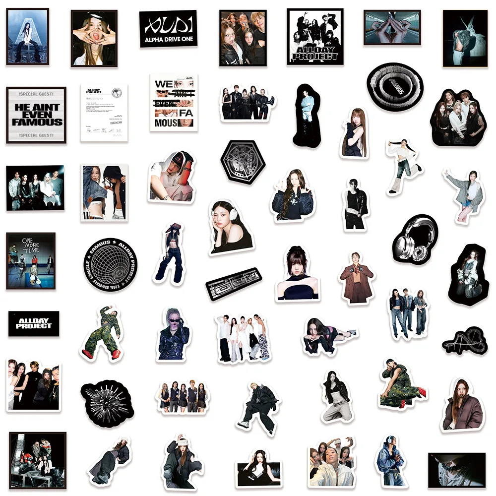 50pcs/set Idols ADP Stickers ALLDAY PROJECT Non-Repeating Waterproof Sticker ANNIE BAILEY TARZZAN WOOCHAN YOUNGSE Fan Collection