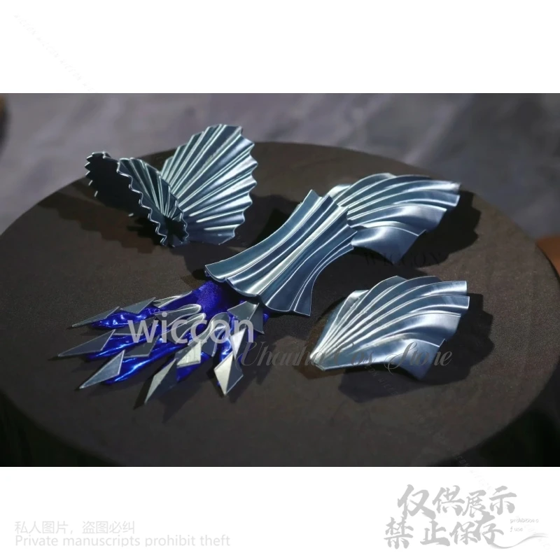 موجات ويذرينغ كوسبفريه فلورديليس كبير كارثيا جودة عالية الحرير الأزرق أنيقة زائدة فستان طويل الباروكات أنيمي لعبة مخصصة