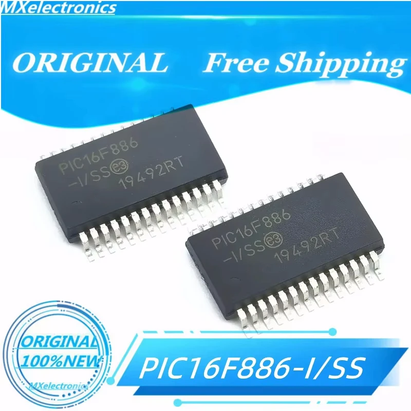 

5PCS/LOT 100%NEW PIC16F886-I/SS SSOP28 PIC16F886 SSOP 16F886 SSOP-28 SMD -MCU 14KB Flash 368 RAM 25