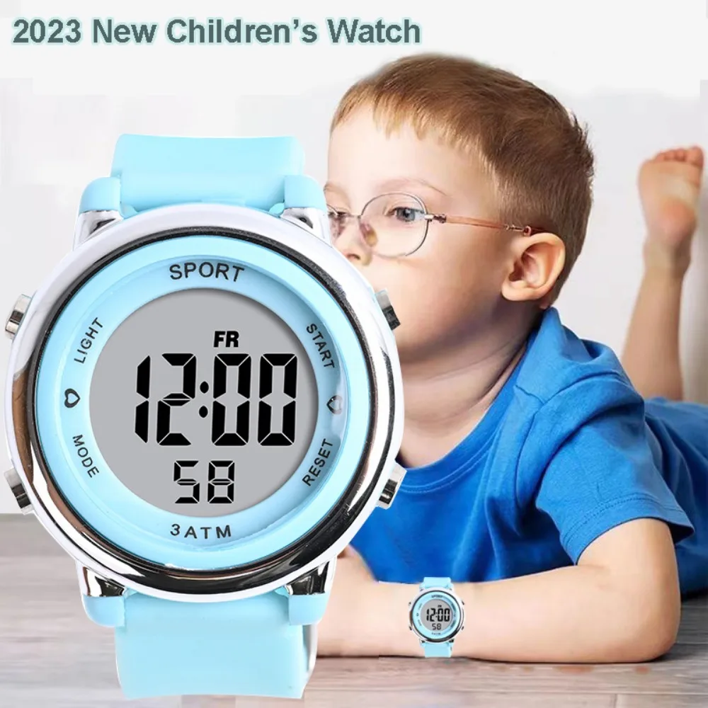 

Children's Digital Watch for Boys Silicone Students Waterproof Girls Child Watch Nightlight Week Calendar Timing Kids Watches