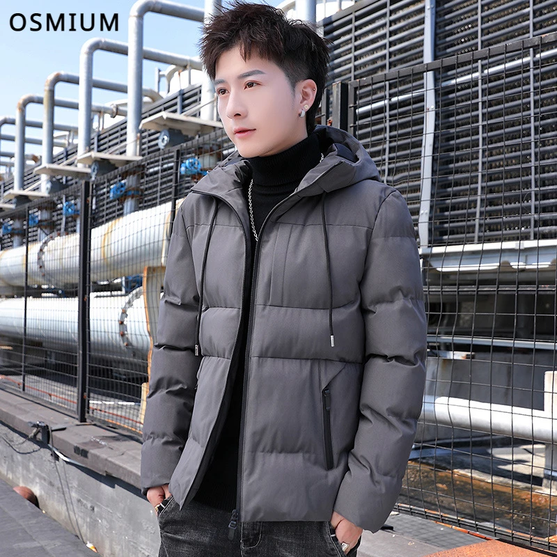 Autumn Winter Hooded Cotton-padded Jacket Zipper Puffy Coat Thick Warm Quilted Parkas Cotton-padded Jacket for Men Plus Size 4XL