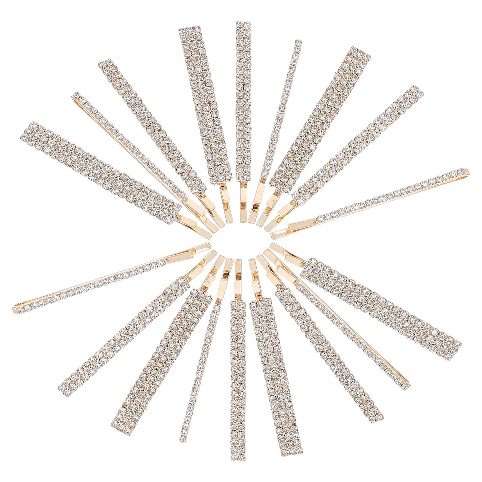 

Набор из 18 заколок-клипс со стразами, блестящие заколки из сплава, декоративные боковые заколки для челки, аксессуары для укладки волос для свадьбы и выпускного вечера
