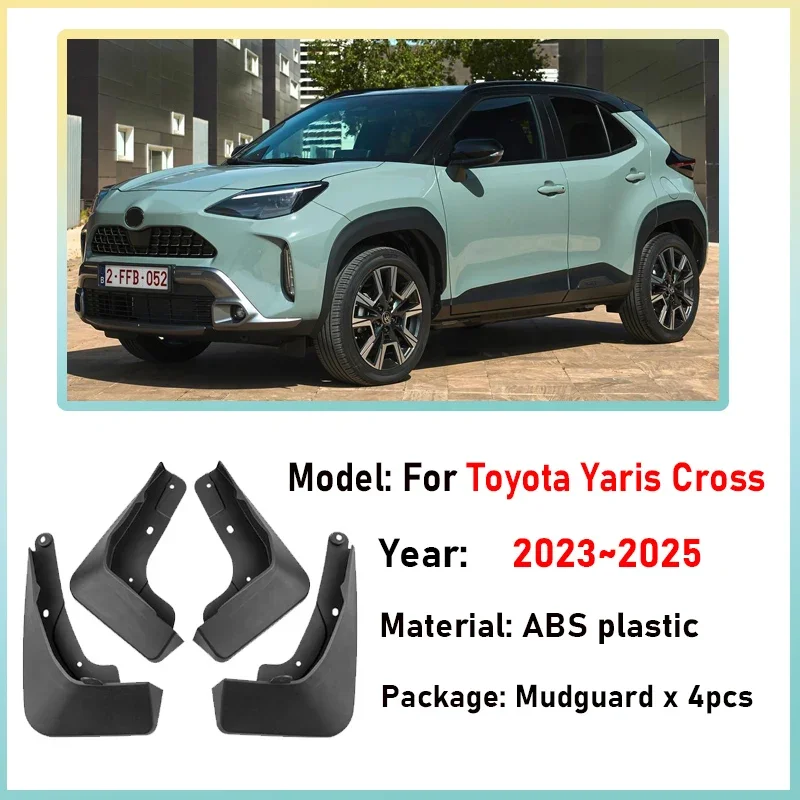 Car Fender For Toyota Yaris Cross Accessories AC200 2023 2024 2025 Wheel Mudguards Mud Flaps Protection Tools Accessories 4pcs