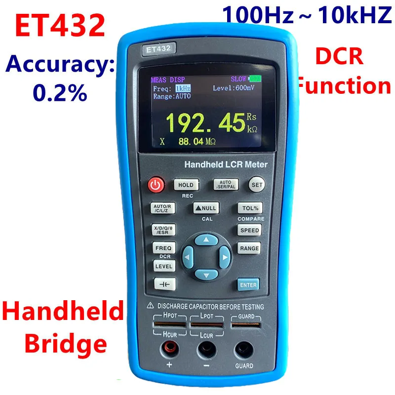 High Precision ET432 Multifunction LCR Handheld Digital Bridge Meter DCR Function Capacitance Inductance Resistance Meter Tester