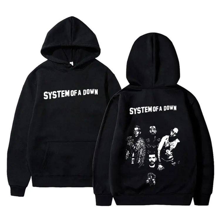 

Alternative Metal Rock Band System of A Down Graphic Hoodie Men Women Casual Vintage Pullover Hoodies Male Oversized Streetwear