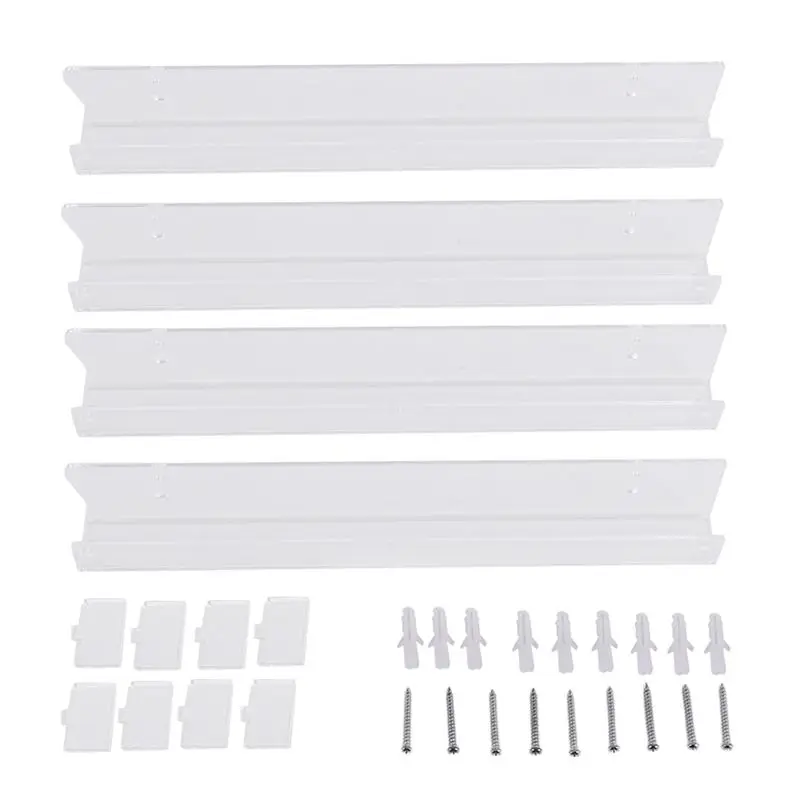 

AB51 Акриловая прозрачная плавающая книжная полка, невидимая настенная книжная полка, современный органайзер для фотографий, стойка для пластинок