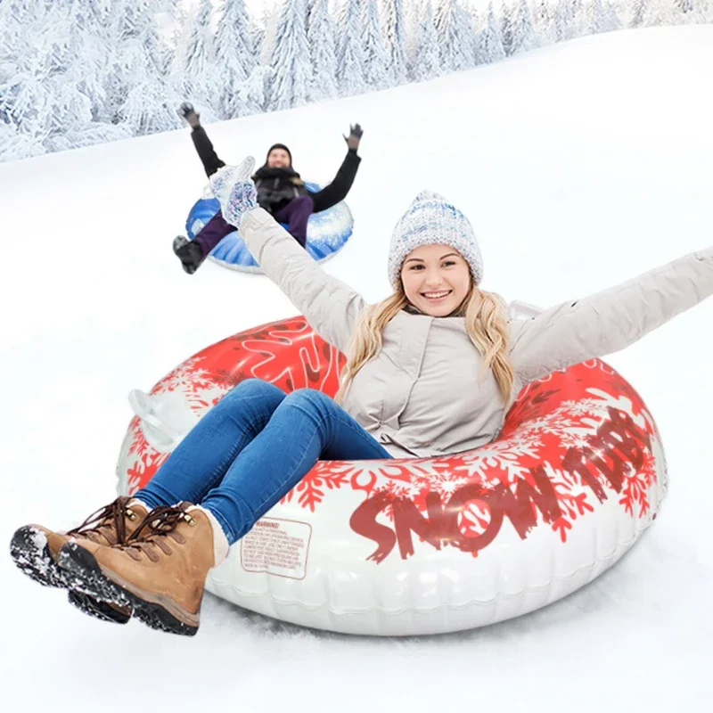 1PC Snow Sledge Inflatable Ski Ring PVC Sledding Tube Thicken Snow Tubing Winter Snow Tube with Handle Skiing Accessories