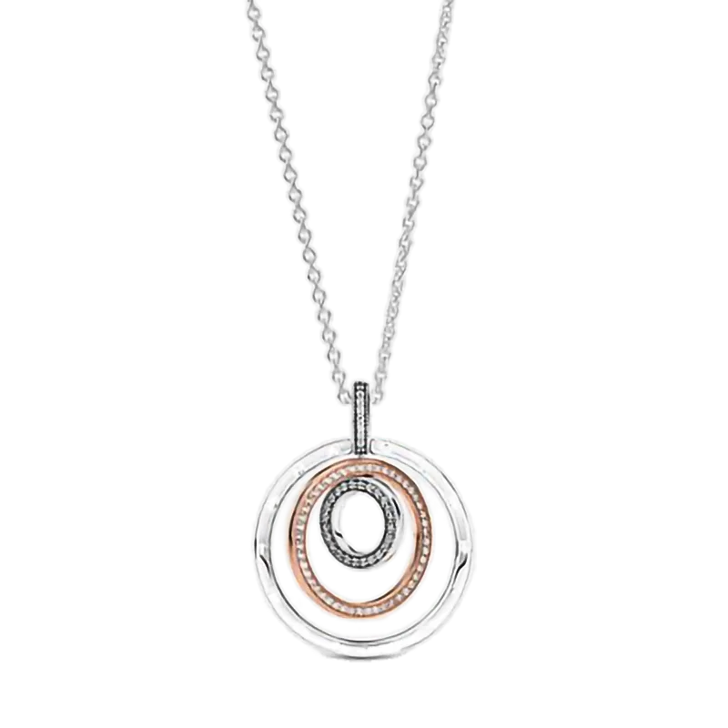 Sterling Silver 925 Love Gemstone Inlaid Necklace, Advanced American Necklace, Small Couple Necklace