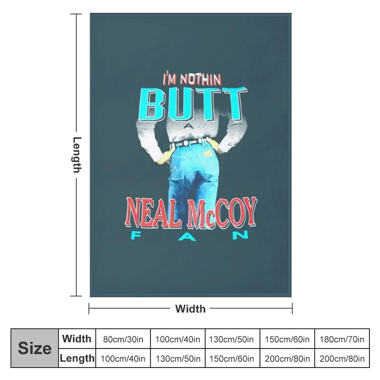 1990_s Neal McCoy Vintage Nothin_ BUTT a Neal McCoy Fan Tour Promo Classic 90_s Country Music Concert Throw Blanket