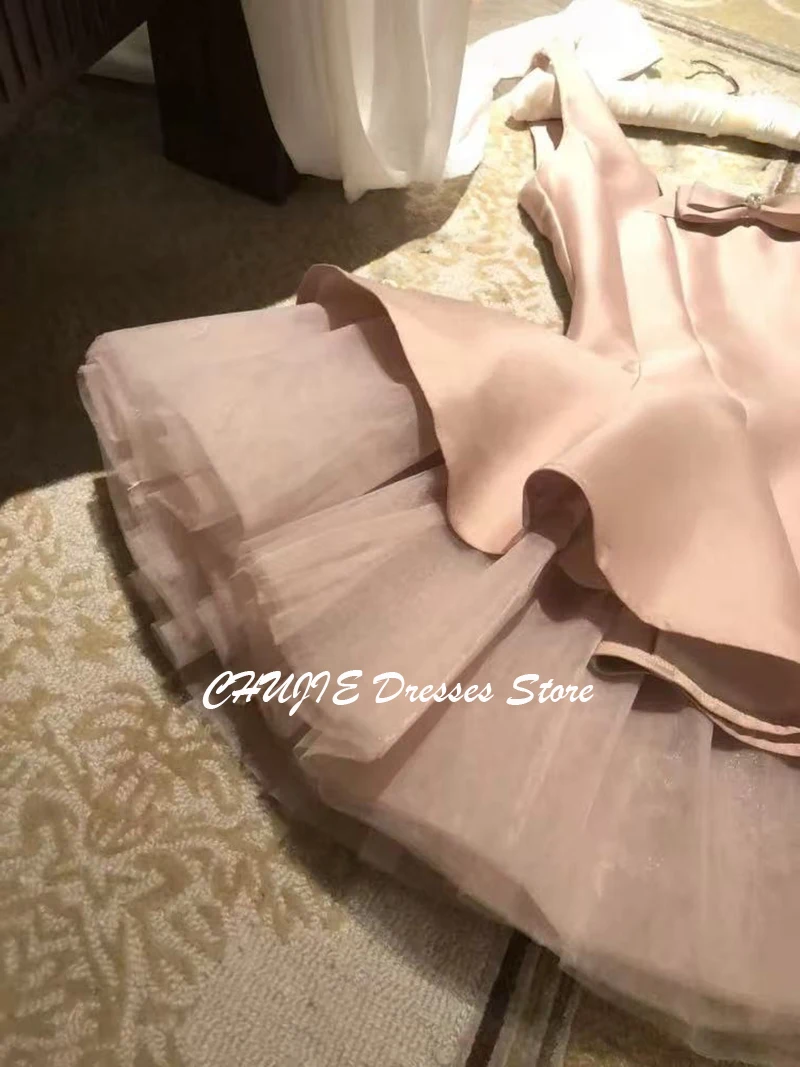 Staubige rosa Cocktailkleider für Frauen, A-Linie, Prinzessinnenkleid, Vestidos Grad Bilbao, individuelle Hochzeits-Party-Kleider, Heimkehrkleid