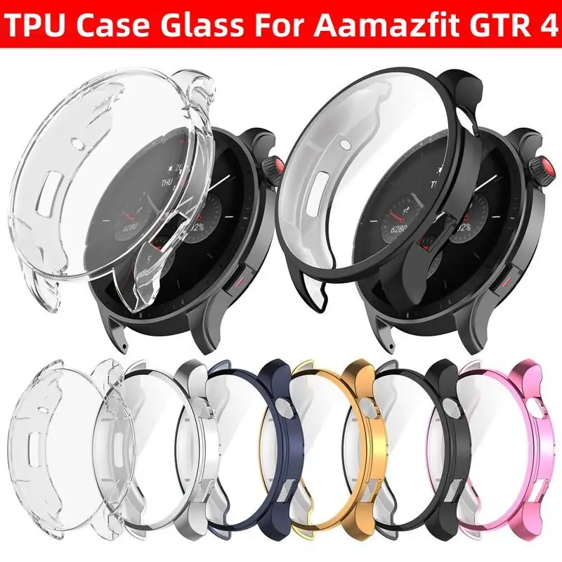 Electroplated TPU Protective Case For Huami Amazfit GTR 4/GTR 4 Pro Full Screen Protector Shell Cover