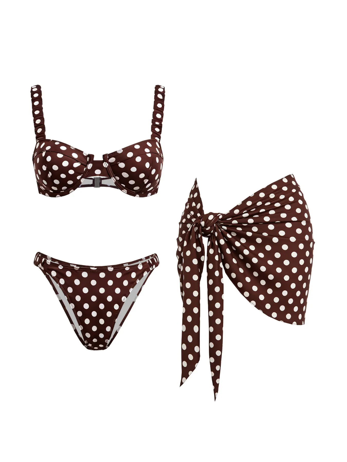 

Sexy Dot Printed Bikini With Knotted Design Skirt Set Women Swimsuit Fashion Lady Low Waist Biquini Swimwear Mujer Bathing Suit
