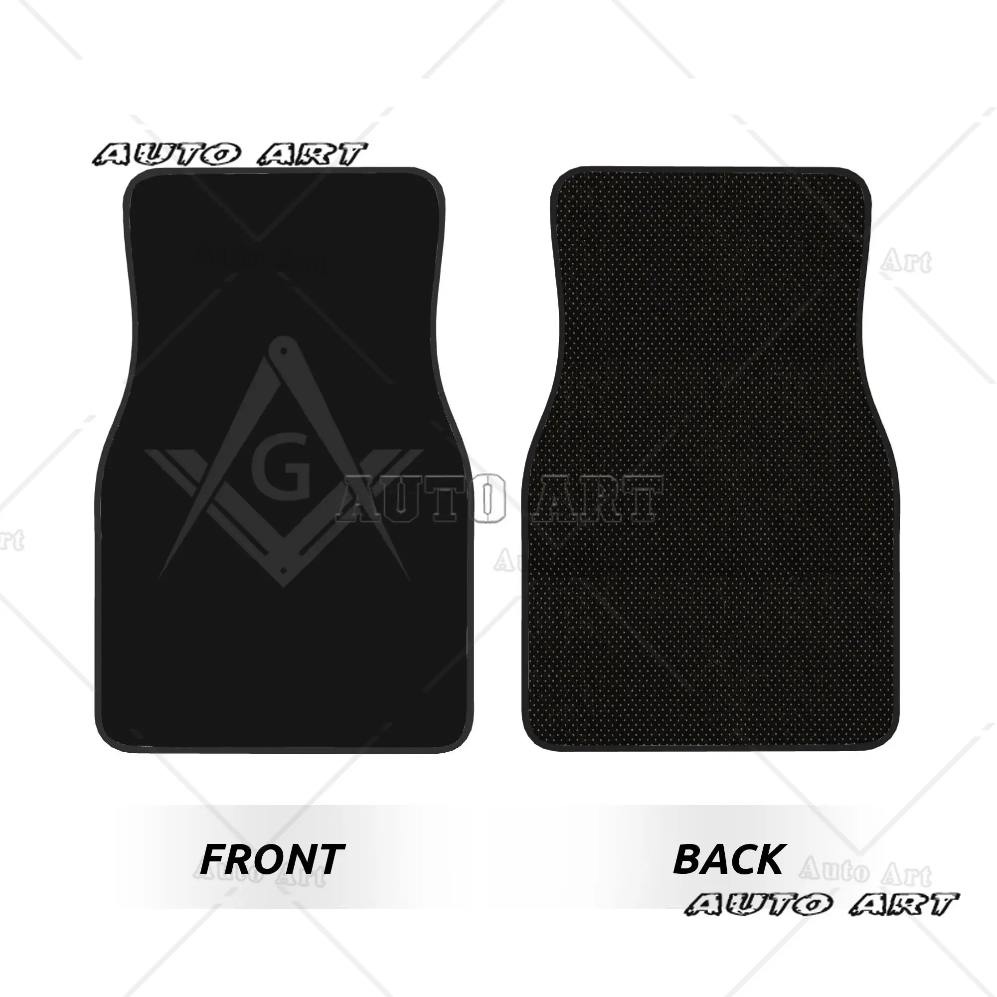 4PCS Crystal Velvet Car Floor Mats Freemason Stealth Masonic Symbol Anti Slip Universal Auto Front And Rear Foot Mats