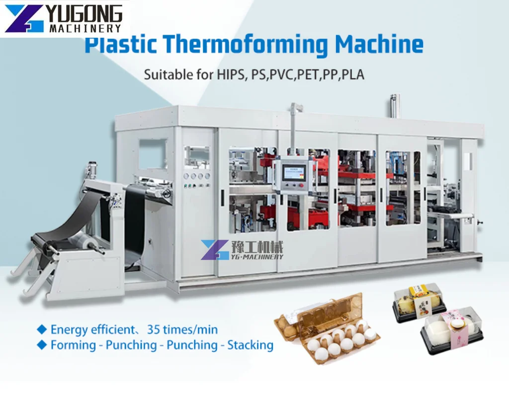 Fully Automatic Thermoforming Plastic Tray Forning Making Machine High Speed Disposable Plastic Cup Thermoforming Machine