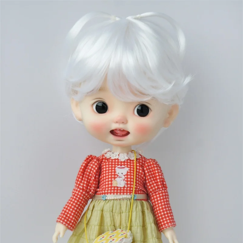 JD807 Short Enfant Baby Cut With Updo Twins pony Synthetic Mohair BJD Doll Wigs OB11 YOSD MSD SD Qbaby Pullip Blythes Hair