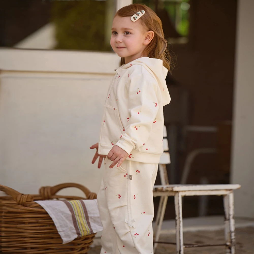 Dave Bella Girls' Coat Pants 2pcs Suits Spring Sports Two Piece Set Children Long Sleeve Jacket Trousers Clothes DB3263035
