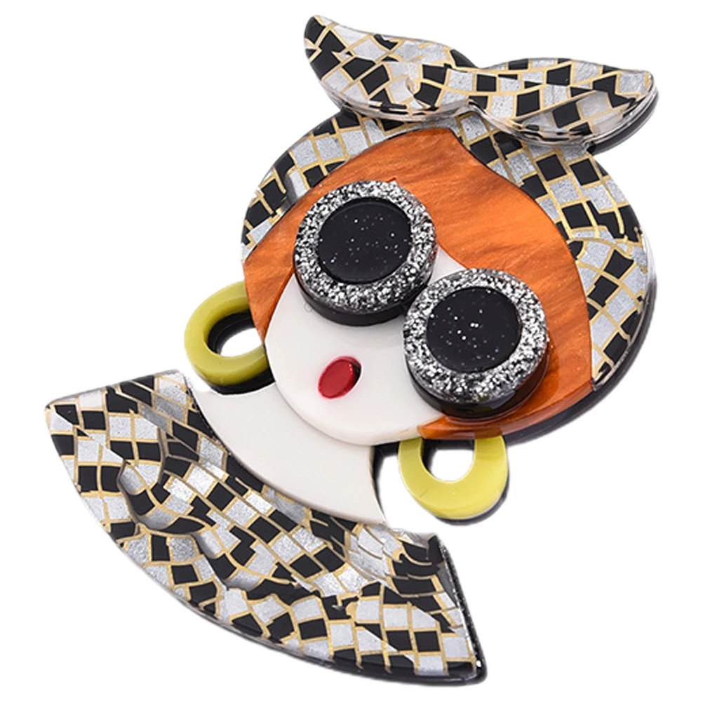 

Corsage Pin Alloy Brooches Women Accessories Decorative Scarf Brooch Colorful Cartoon Girl Adorable Breastpin Gift