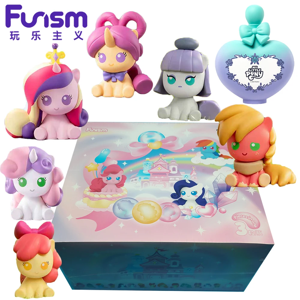 

FUNISM Genuine My Little Pony Mini Blind Box Magic Bottle Cute Toys Rainbow Dash Pinkie Pie Decor Model Sweet Gifts for Girls