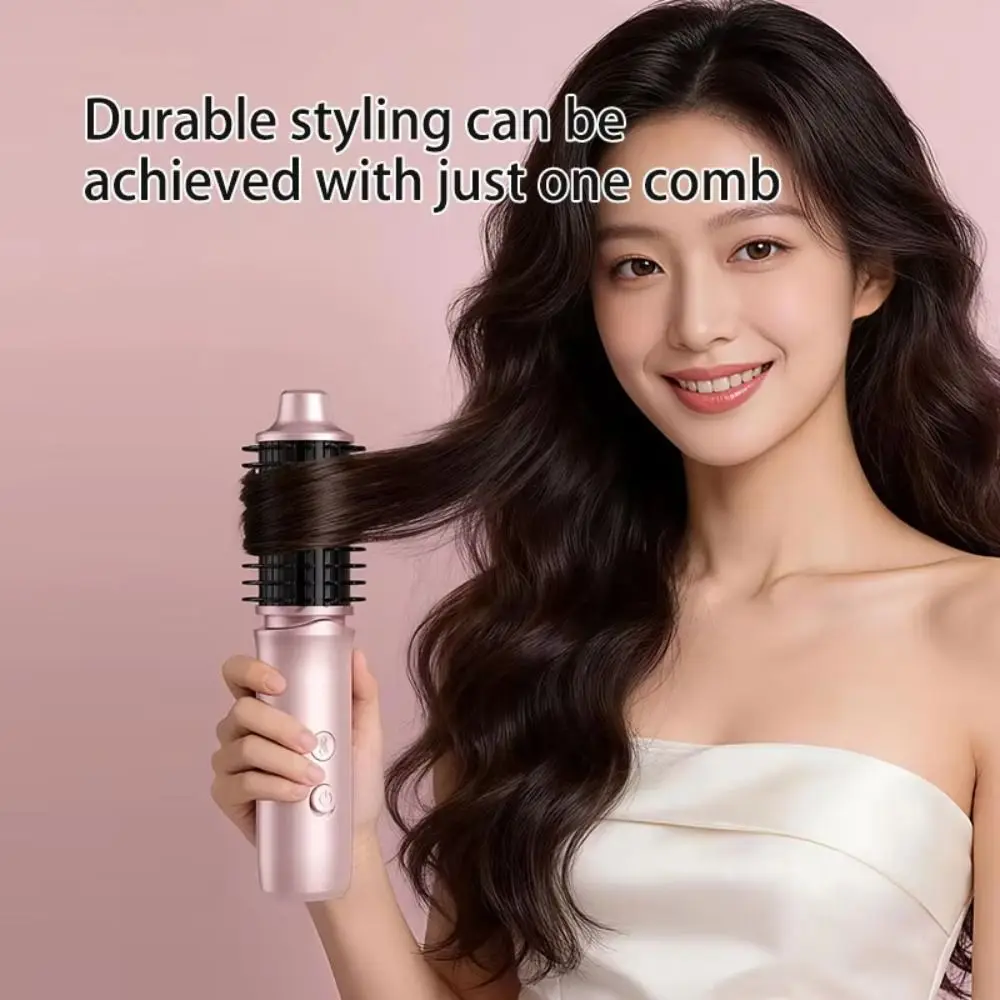 Cordless Electric Hair Curler 4 Heat Levels Negative Ion Portable Straightening Comb Quickly Heating Temp Adjustable