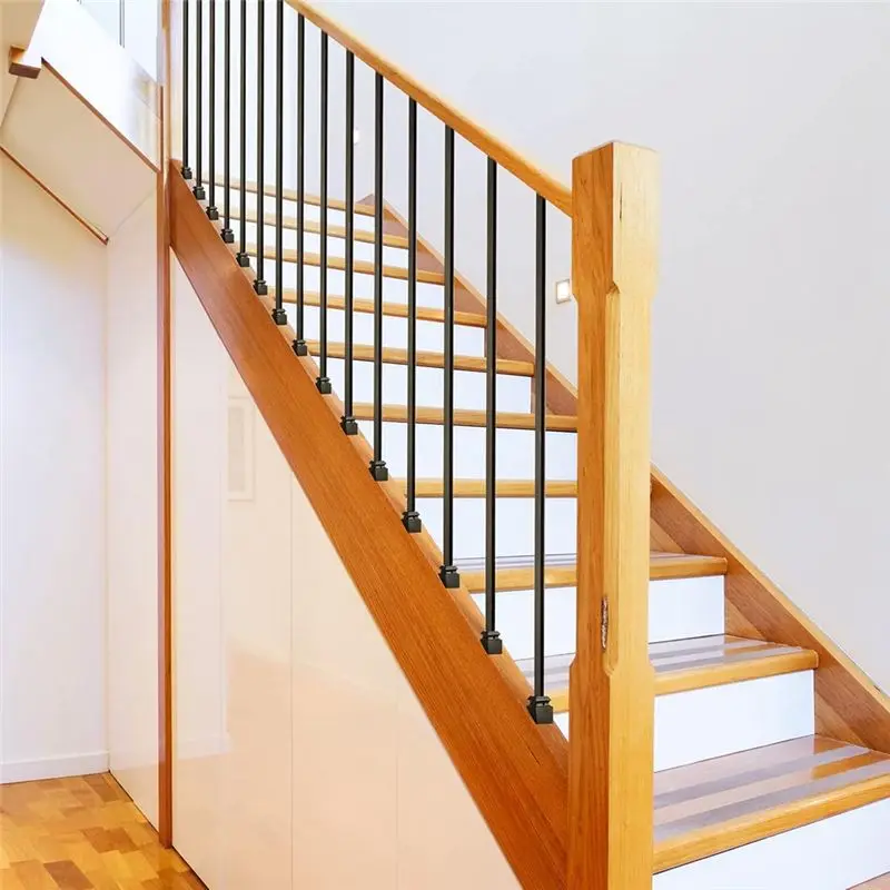 Iron Baluster Shoes Square Iron Balusters Wrought Spindles For Staircase Slant Shoes For Use With 1/2 Inch 48 Pack-AT36