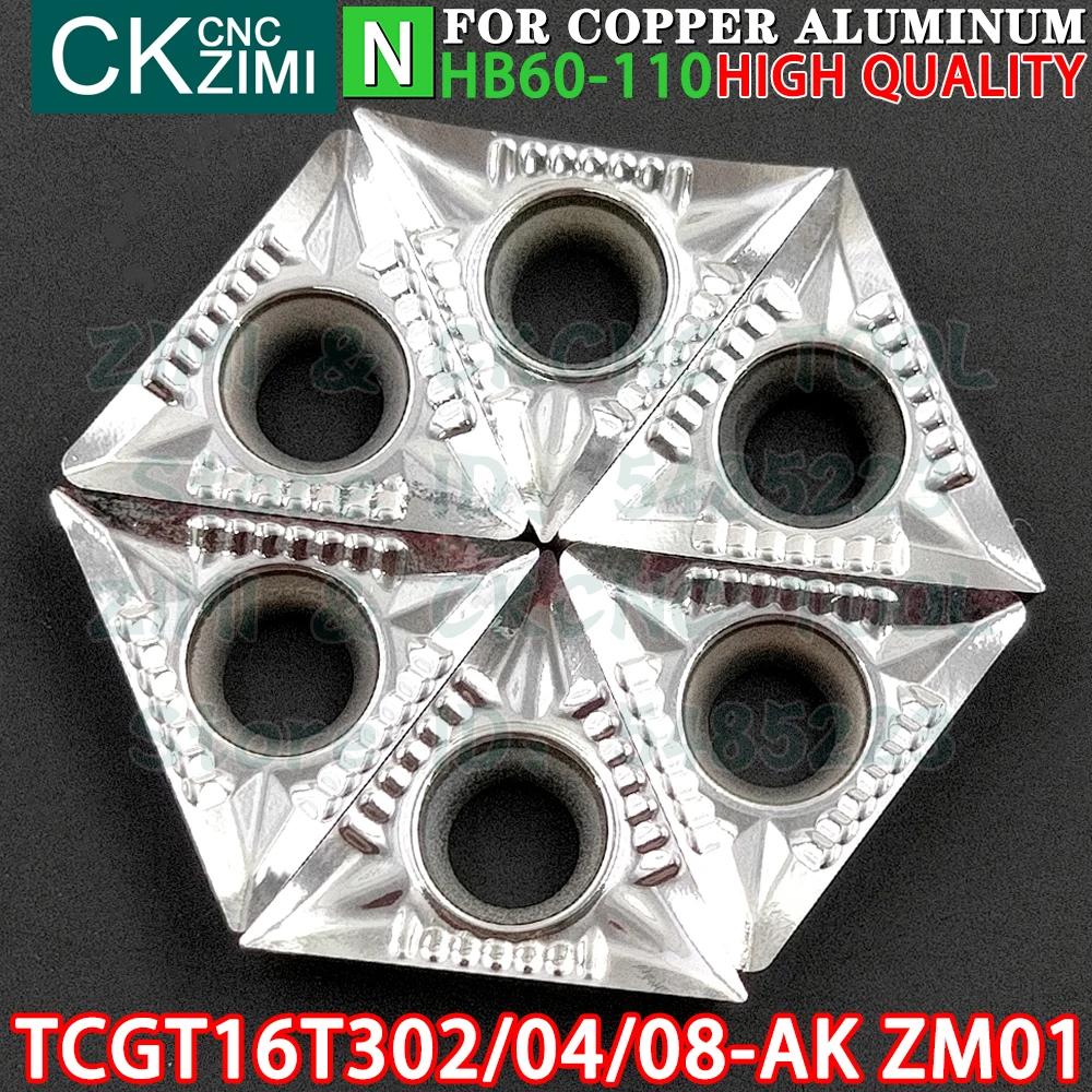 TCGT16T302-AK TCGT16T304-AK TCGT16T308-AK ZM01 Carbide Aluminum Inserts Turning Inserts Tools TCGT CNC Metal Lathe Cutting Tools