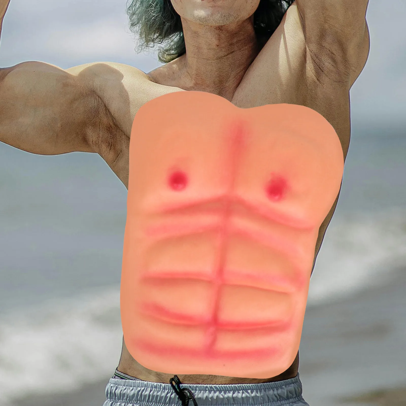 Realistico artificiale finto petto muscolo pelle uomo cosplay prop schiuma muscolare costume festa di Halloween travestimento falso